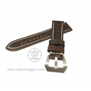 Paros Genuine Calf Leather Watch Strap - Type B Cocoa 22mm