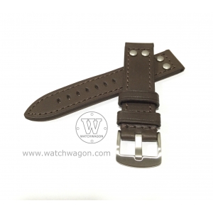 Paros Genuine Calf Leather Watch Strap - Type E Brown 24mm