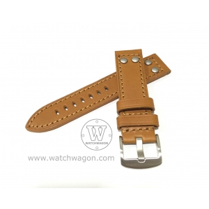 Paros Genuine Calf Leather Watch Strap - Type E Tan 24mm