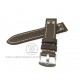 Paros Genuine Calf Leather Watch Strap - Type F Brown 24mm