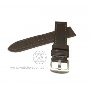 Paros Genuine Calf Leather Watch Strap - Type H Cocoa 24mm