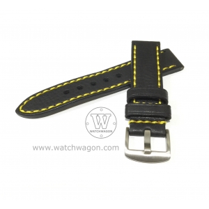 Paros Genuine Calf Leather Watch Strap - Type J Yellow 24mm