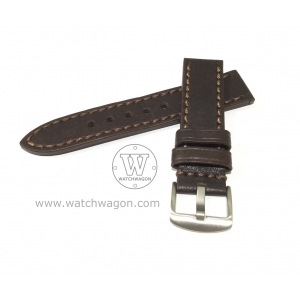 Paros Genuine Calf Leather Watch Strap - Type J Brown 24mm