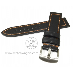 Paros Genuine Calf Leather Watch Strap - Type K Orange 24mm