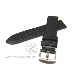 Paros Genuine Calf Leather Watch Strap - Type H Black 20mm