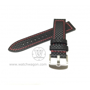 Paros Genuine Calf Leather Watch Strap - Type C Red Stitching