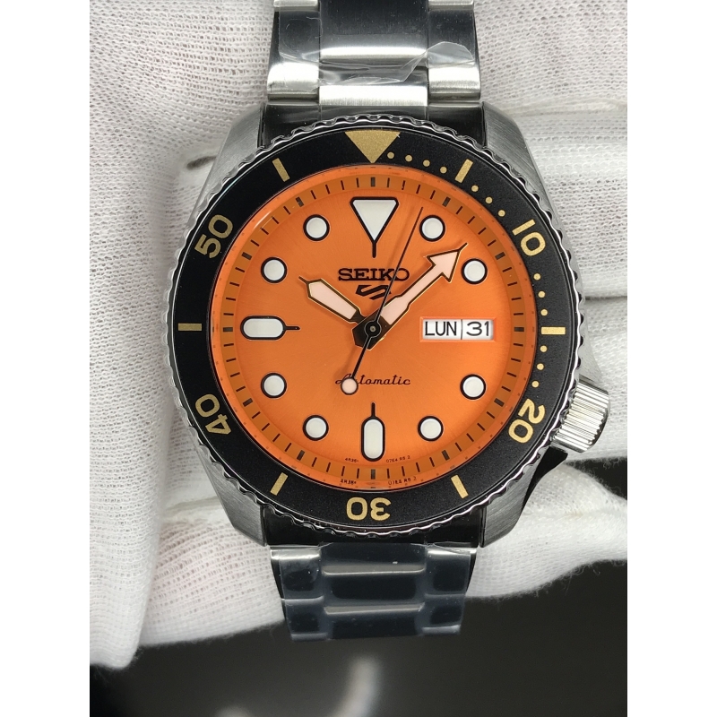 Seiko 5 SRPD59K1 Automatic 100m Water Resistant Orange Dial Gents Sports  Watch - Watchwagon